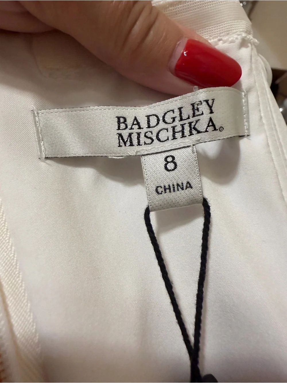 Badgley Mischka formal strapless gown high low ruffle size 8